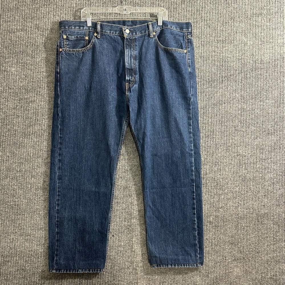 Levis 505 Mens Straight Leg Jeans Size 42x30 Blue Denim Cotton Casual High Rise